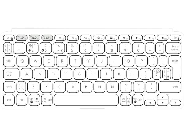 Logitech Keys-To-Go 2 - Tastatur - innebygd deksel - trådløs - Bluetooth LE - QWERTY - US International - blekgrå