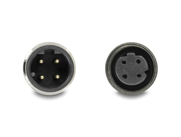 Delock - Nettverkskabel - 4-pins M12 (hann) til 4-pins M12 (hunn) - 2 m - 5 mm - S/FTP - CAT 5e - svart