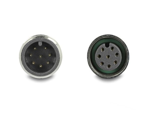 Delock - Nettverksforlengelseskabel - 8 pin M12-A (hann) til 8 pin M12-A (hunn) - 5 m - 6 mm - S/FTP - CAT 5e - svart