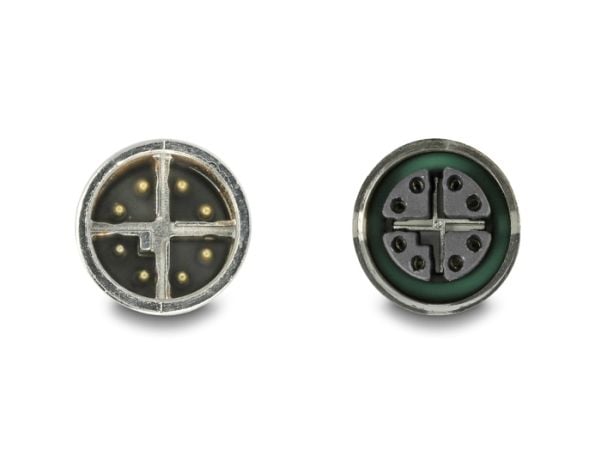 Delock - Nettverksforlengelseskabel - 8 pin M12-X (hann) til 8 pin M12-X (hunn) - 1 m - 6 mm - S/FTP - CAT 5e - svart