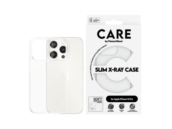 PanzerGlass CARE™ by ® X-Ray Case iPhone 15 Pro, Suojus, Apple, Apple - iPhone 15 Pro, Läpinäkyvä