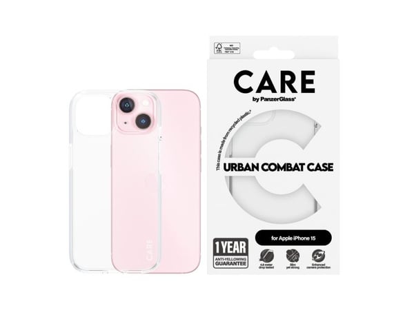 CARE by PanzerGlass Urban Combat - Baksidedeksel for mobiltelefon - termoplast-polyuretan (TPU), polykarbonat (PC), oleofobisk belegg - gjennomsikt...