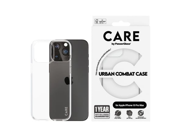 CARE by PanzerGlass Urban Combat - Baksidedeksel for mobiltelefon - clear frame - MagSafe-samsvar - resirkulert plast - gjennomsiktig, blank - for ...