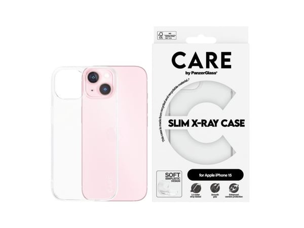 PanzerGlass CARE™ by ® X-Ray Case iPhone 15, Suojus, Apple, Apple - iPhone 15, Läpinäkyvä