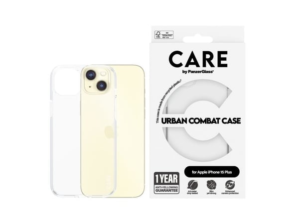 CARE by PanzerGlass Urban Combat - Baksidedeksel for mobiltelefon - med klar ramme - oleofobisk belegg, termoplast-polyuretan (TPU), polykarbonat (...
