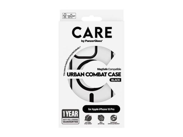 CARE by PanzerGlass Urban Combat - Baksidedeksel for mobiltelefon - MagSafe-samsvar - termoplast-polyuretan (TPU), polykarbonat (PC) - gjennomsikti...