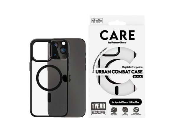 CARE by PanzerGlass Urban Combat - Baksidedeksel for mobiltelefon - MagSafe-samsvar - termoplast-polyuretan (TPU), polykarbonat (PC) - gjennomsikti...