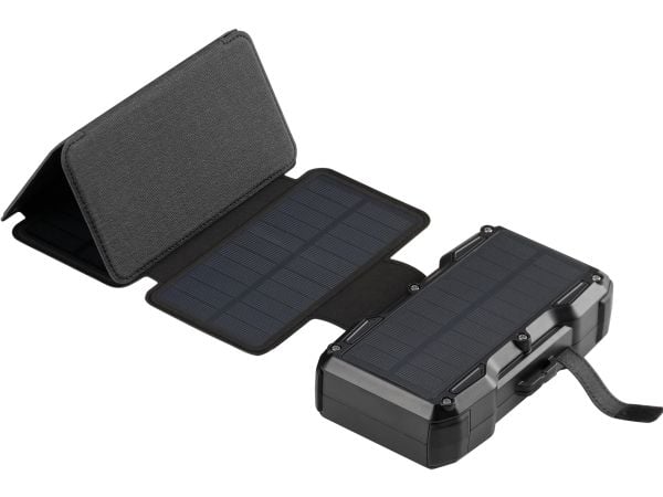Sandberg Solar PowerBank - Trådlös laddningsplatta/soldriven powerbank - 5-panel - 27000 mAh - 99.9 Wh - 22.5 Watt - 1.67 A - PD/PPS 3.3 - 2 utdata...