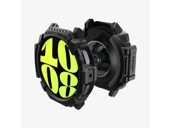 Spigen Rugged Armor, Band, SmartWatch, Sort, Samsung, Galaxy Watch 7 (44mm), Termoplastisk polyuretan (TPU)