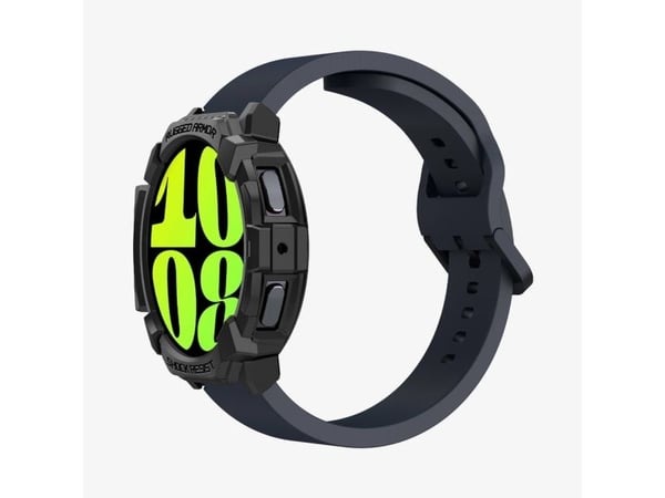 Spigen Rugged Armor, Band, SmartWatch, Sort, Samsung, Galaxy Watch 7 (44mm), Termoplastisk polyuretan (TPU)