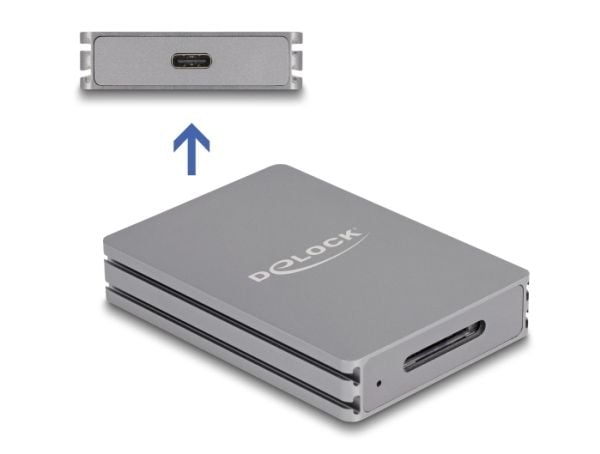DeLOCK 91012, CFexpress tyyppi A, Harmaa, 10000 Mbit/s, USB 3.2 Gen 2 (3.1 Gen 2) Type-C, 50 mm, 70 mm