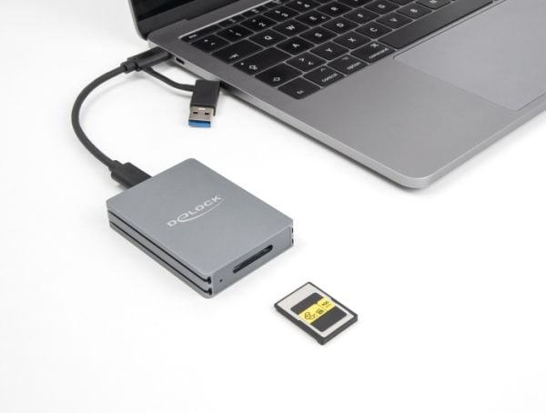DeLOCK 91012, CFexpress tyyppi A, Harmaa, 10000 Mbit/s, USB 3.2 Gen 2 (3.1 Gen 2) Type-C, 50 mm, 70 mm