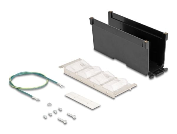 Delock - Modular insert holder (vertikal) - tiltable - DIN-skinnemonterbar, veggmonterbar - 8 porter