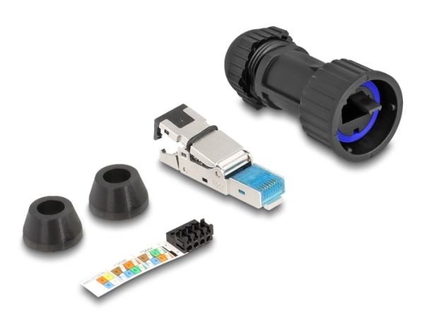 Delock - Nettverkkontakt - RJ-45 (hann) til LSA - CAT 6a - svart