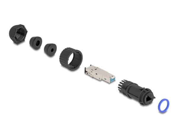 Delock - Nettverkkontakt - RJ-45 (hann) til LSA - CAT 6a - svart