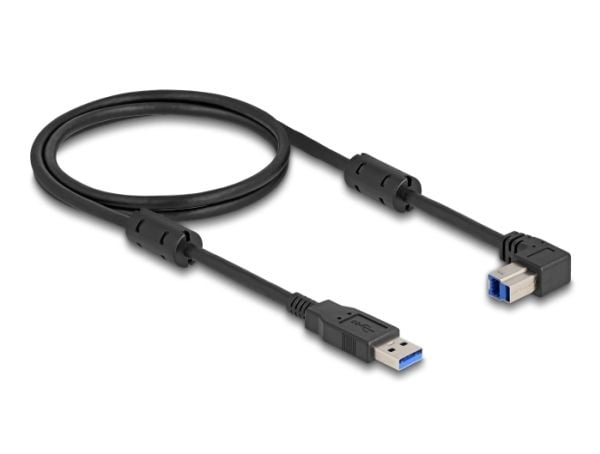 Delock USB 5 Gbps-kabel Type-A hann til Type-B hann 90° vinklet ned 1 m