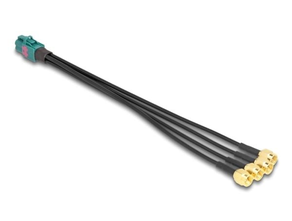 Delock - Antennekabel - mini FAKRA Z connector quad (hann) til SMA (hann) - 20 cm - RAL 5021, vannblå