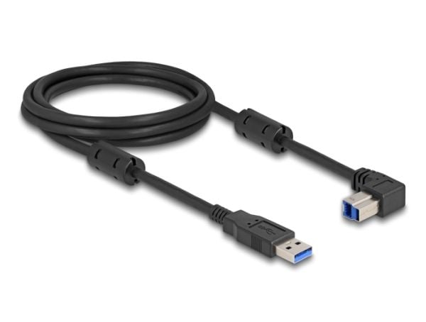 Delock USB 5 Gbps-kabel Type-A hann til Type-B hann 90° vinklet ned 2 m