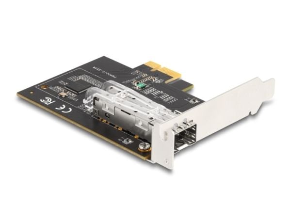 DeLOCK 88318, Intern, Koblet med ledninger (ikke trådløs), PCI Express, Fiber, 1000 Mbit/s, Sort