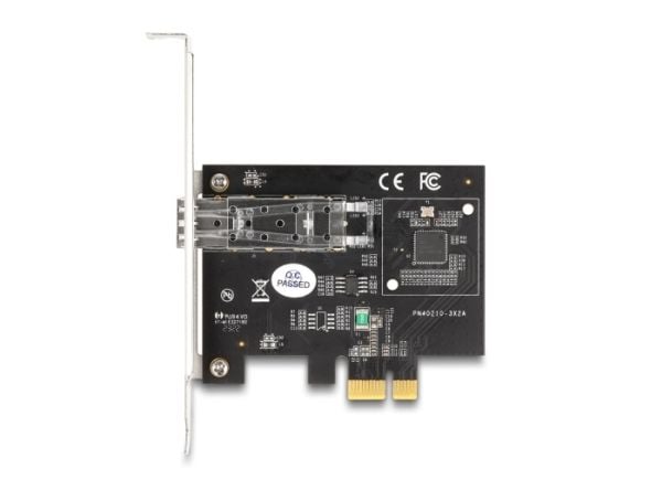 DeLOCK 88318, Intern, Koblet med ledninger (ikke trådløs), PCI Express, Fiber, 1000 Mbit/s, Sort