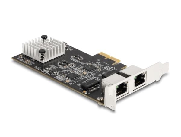 Delock - Nettverksadapter - PCIe 3.0 x2 lav profil - 10M/100M/1G/2.5G/5 Gigabit Ethernet x 2