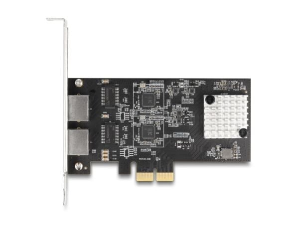 Delock - Nettverksadapter - PCIe 3.0 x2 lav profil - 10M/100M/1G/2.5G/5 Gigabit Ethernet x 2