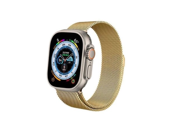 Crong CRG-44MST-GLD, Klokkereim, Apple, Apple Watch 42/44/45/49mm, Rustfritt stål, Hengende boks, 1 stykker