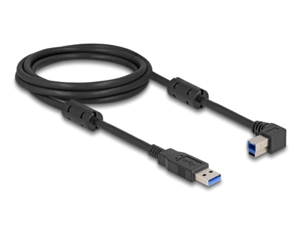 Delock USB 5 Gbps-kabel Type-A hann til Type-B hann 90° venstrevinklet 2 m