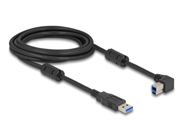 Delock USB 5 Gbps-kabel Type-A hann til Type-B hann 90° venstrevinklet 3 m