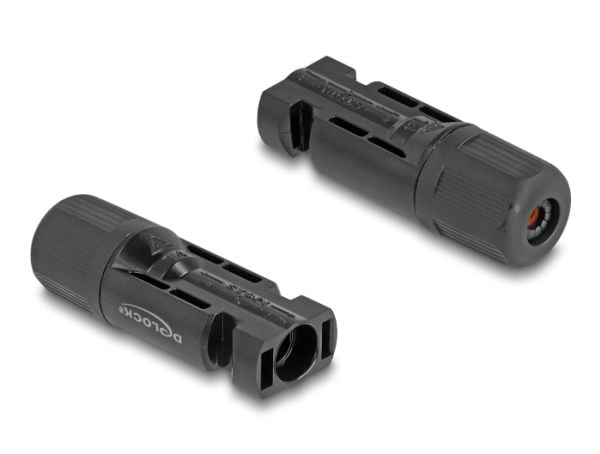 Delock DL4 Solar-liitin kaapelille puristamiseen, pistoke ja pistorasia, musta 2 kpl