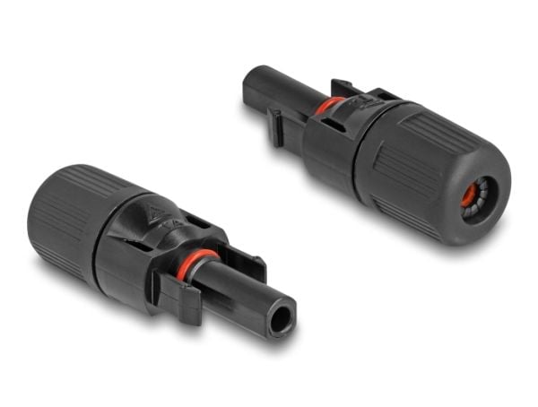Delock DL4 Solar-liitin kaapelille puristamiseen, pistoke ja pistorasia, musta 2 kpl