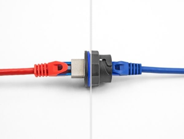 Delock RJ45 Cat.6A paneeli liitin musta - Verkko (67048)