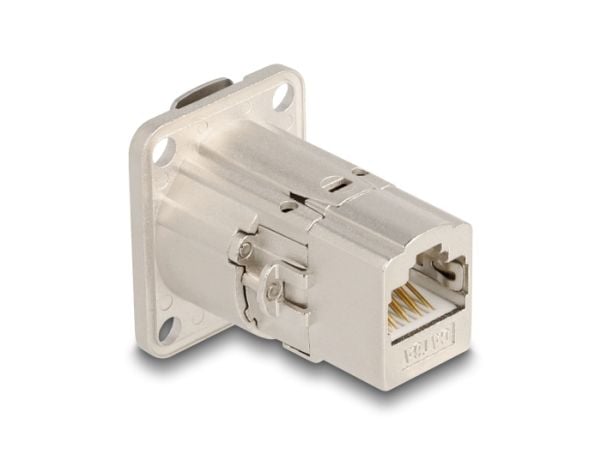 Delock - Nettverkkopler - RJ-45 (hunn) D-Type til RJ-45 (hunn) - STP - CAT 6a - sølv