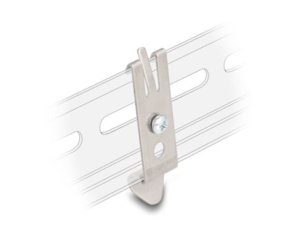Delock - DIN rail holder - with 2 fixing holes and T3 self-tapping fixing screw