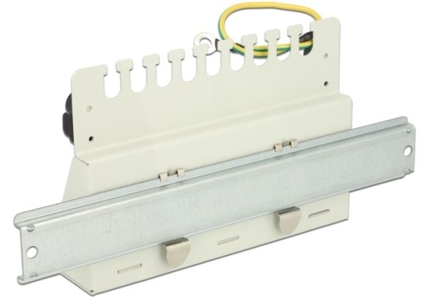 Delock - DIN rail holder - with 2 fixing holes and T3 self-tapping fixing screw