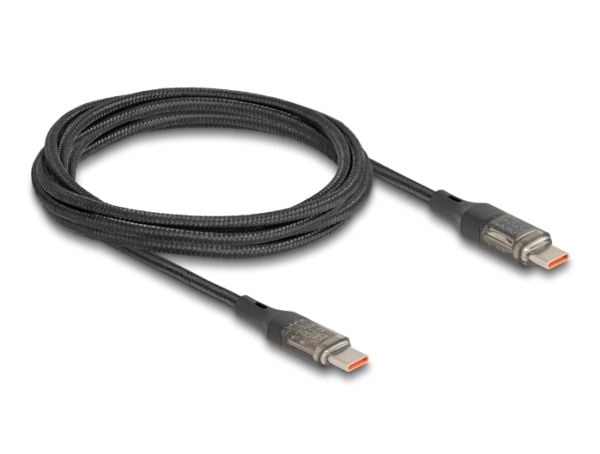 Delock - USB-kabel - 24 pin USB-C (hann) til 24 pin USB-C (hann) - USB 2.0 - 20 V - 5 A - 2 m - USB Power Delivery (100 W), støtte for Power Delive...