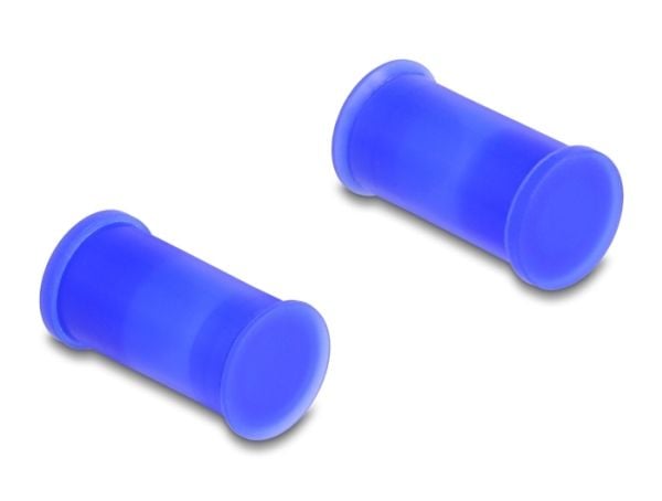 Delock - Støvdekselsett for kontakt - for solar male and female connector, silicone, 2-parts - blå (en pakke 10)