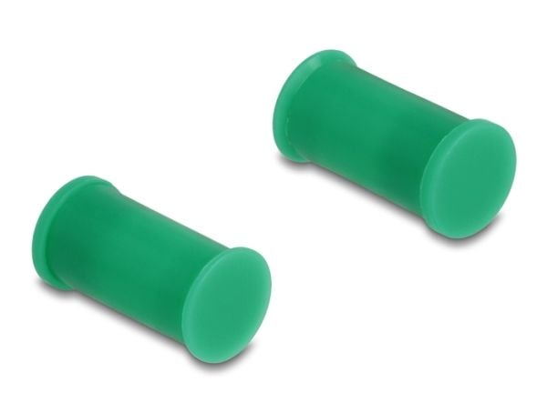 Delock - Støvdekselsett for kontakt - for solar male and female connector, silicone, 2-parts - grønn (en pakke 10)