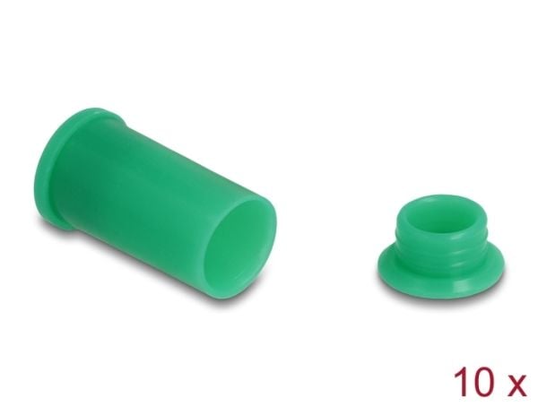 Delock - Støvdekselsett for kontakt - for solar male and female connector, silicone, 2-parts - grønn (en pakke 10)