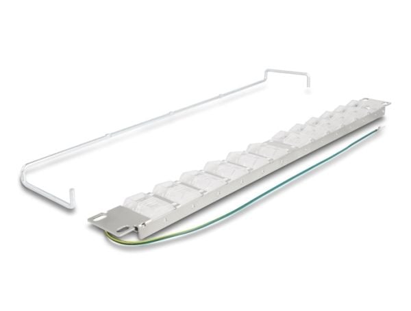 Delock - Pluggbord (blankt) - tiltable ports, with strain relief - rackmonterbar - sølv - 1U - 19" - 24 porter