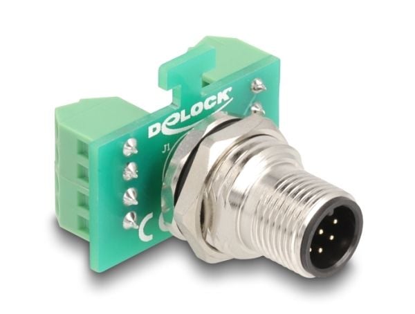 Delock - Nettverksadapter - 8-pins M12 (hann) til 9-pins terminalblokk (hunn) - A-kodet