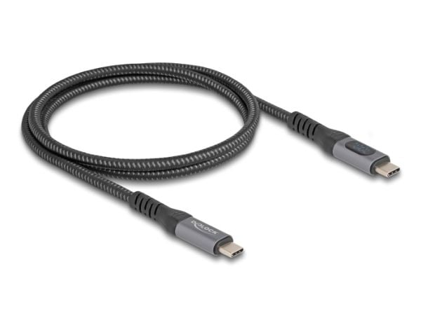Delock - USB-kabel - 24 pin USB-C (hann) til 24 pin USB-C (hann) - USB4 Gen 3x2/ Thunderbolt 3 / Thunderbolt 4 / DisplayPort 2.0 (Alt Mode) - 48 V ...