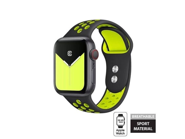 Crong Duo Sport - Apple Watch-bånd 38/40/41 mm (svart/lime)