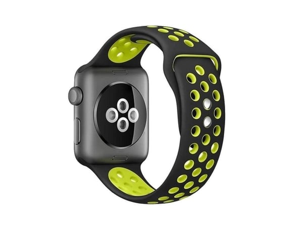 Crong Duo Sport - Apple Watch-bånd 38/40/41 mm (svart/lime)