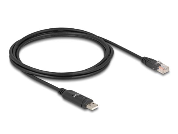 Delock - Seriell RS-232 adapter - USB (hann) til RJ-45 (hann) - 1.8 m - USB / USB 2.0 / EIA-232 - svart