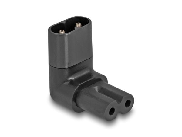 Delock - Strømadapter - power IEC 60320 C7 til IEC 60320 C8 - 250 V - 2.5 A - 90° kontakt - svart
