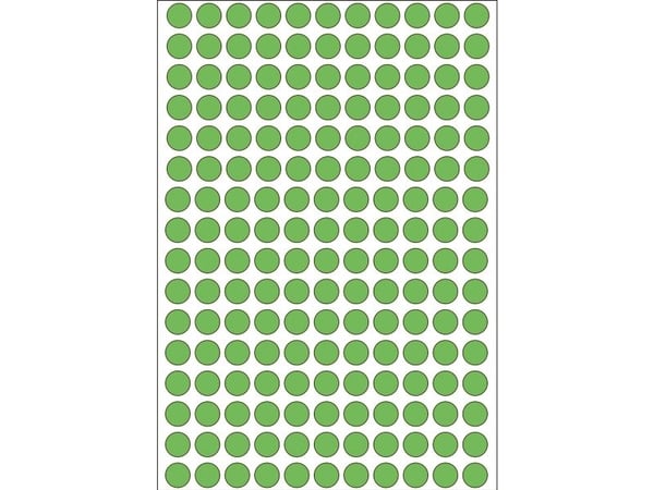 HERMA - Permanet adhesiv - grønn - 8-mm rund 5632 etikett(er) (32 ark x 176) merkelapper