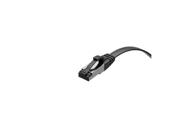S/CONN Flexline patchkabel flat U/FTP Cat.8.1 svært fleksibel svart 1,0 m, 1 m