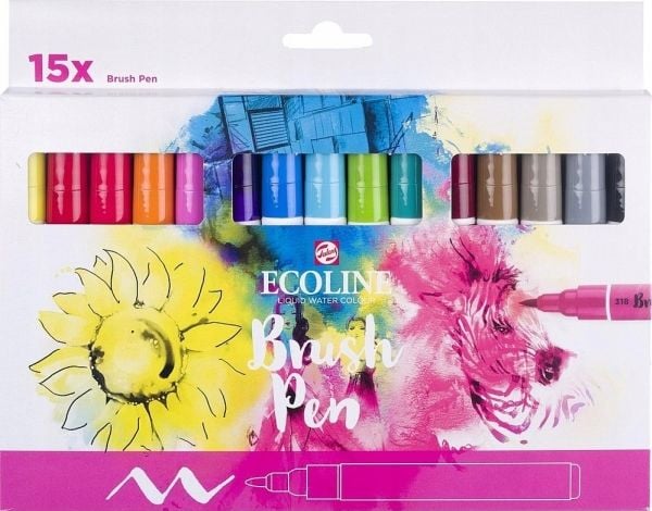 Ecoline brush pen-set | 15 färger