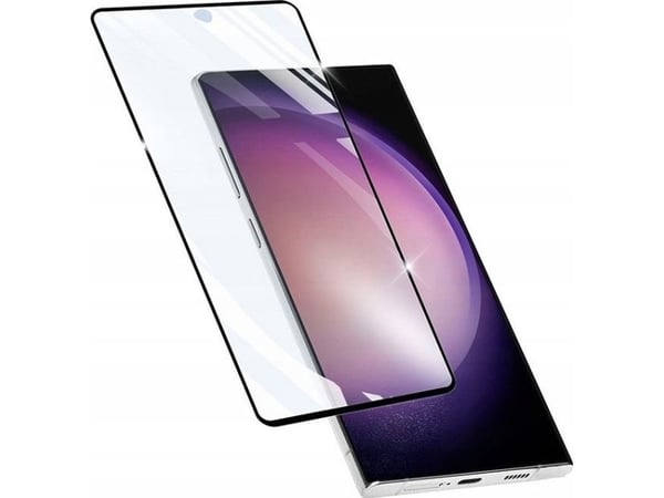 Cellularline Impact Glass Capsule - Herdet glassbeskytter for Samsung Galaxy S24 Ultra (svart ramme)